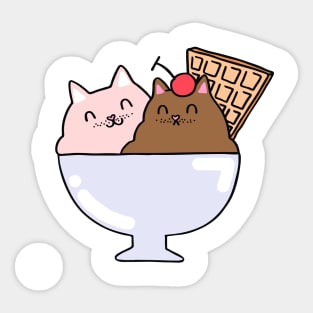 Sundae Cats Sticker